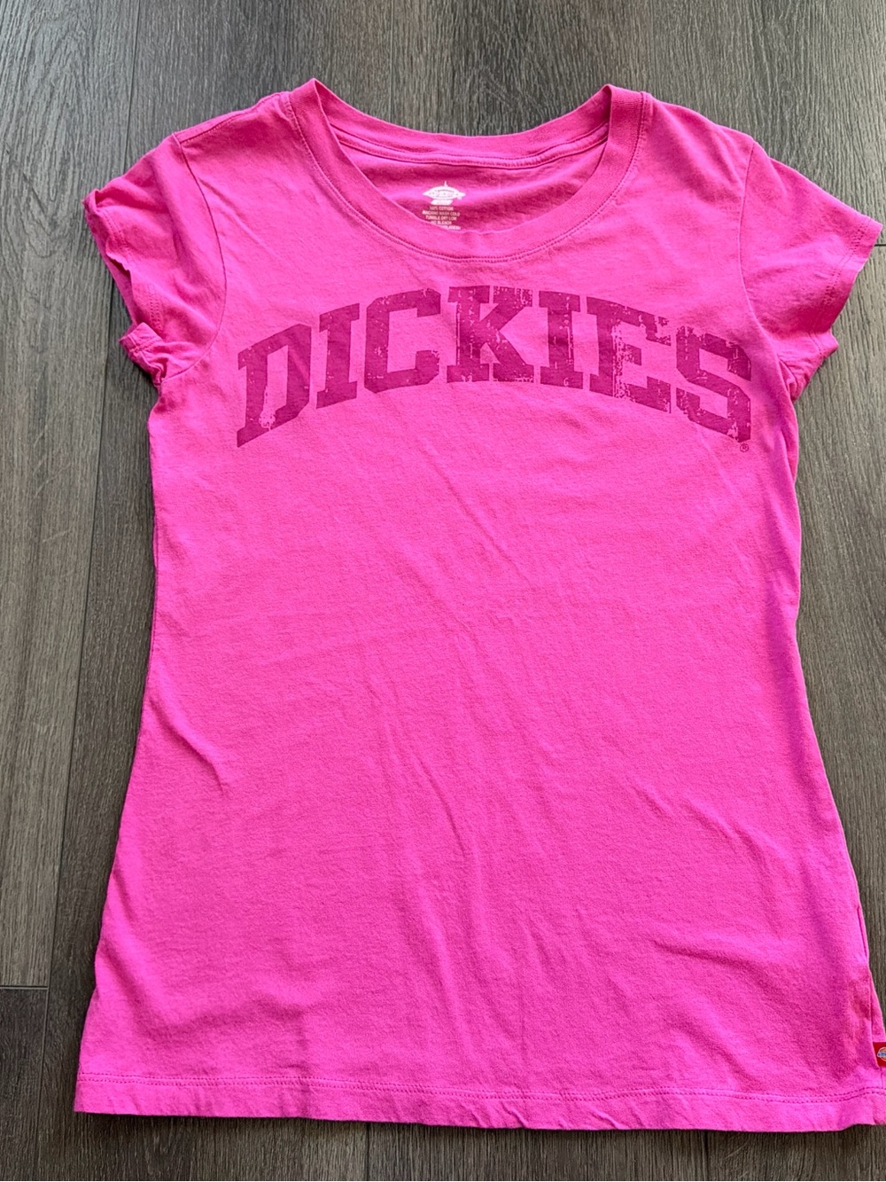Dickies Girl Bright Pink Logo Short Sleeve Graphic Tee M L